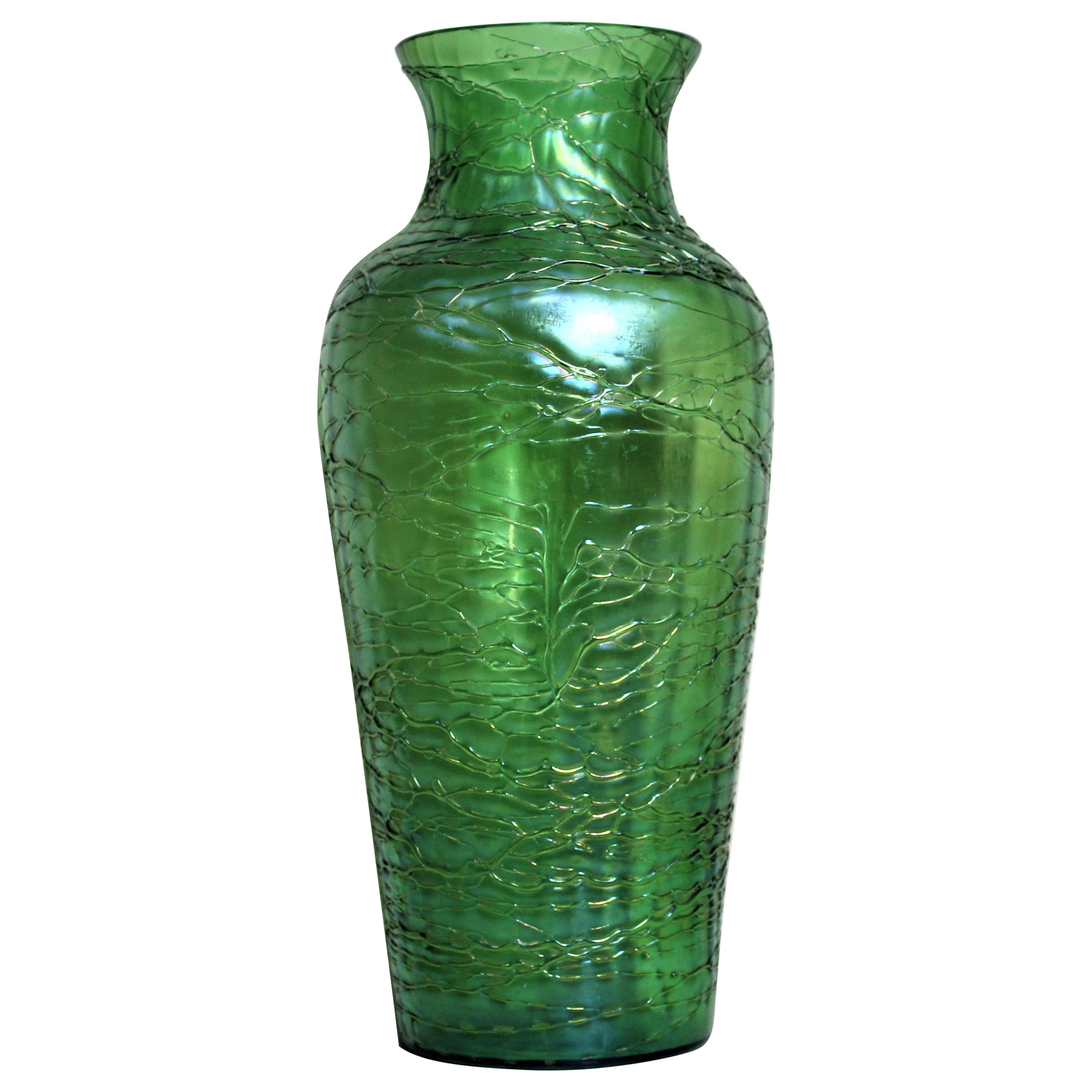 Scottish Monart Green Art Glass Vase For Sale at 1stDibs