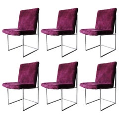 Set of Six Milo Baughman for Thayer Coggin Floating Dining Chairs
