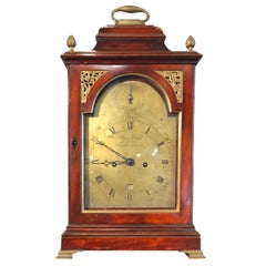 Horloge à chevalet en acajou George III du 18e siècle, années 1780