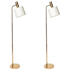 Pair of Bergbom Brass Standing Lamps
