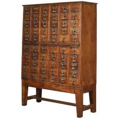 Vintage Oak Filing Cabinet, 1940s
