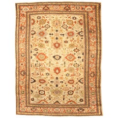 Antique Authentic 19th Century Sultanabad Handmade Wool Rug