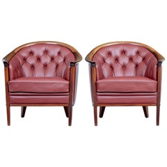 Rare Pair of Leather 1960s Andersson Armchairs