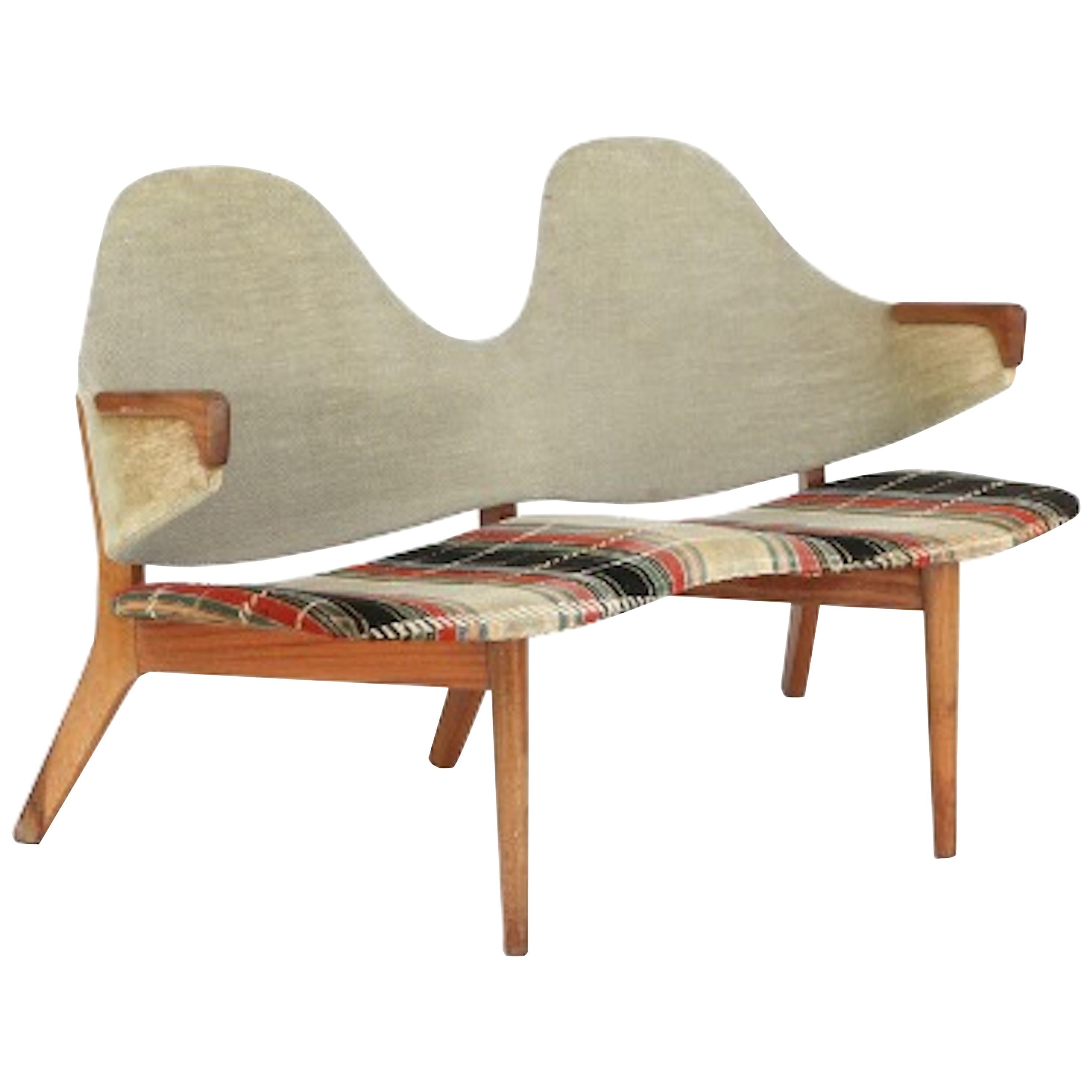 Mid-Century Modern Tea Scandinavian Two-Seat Sofa