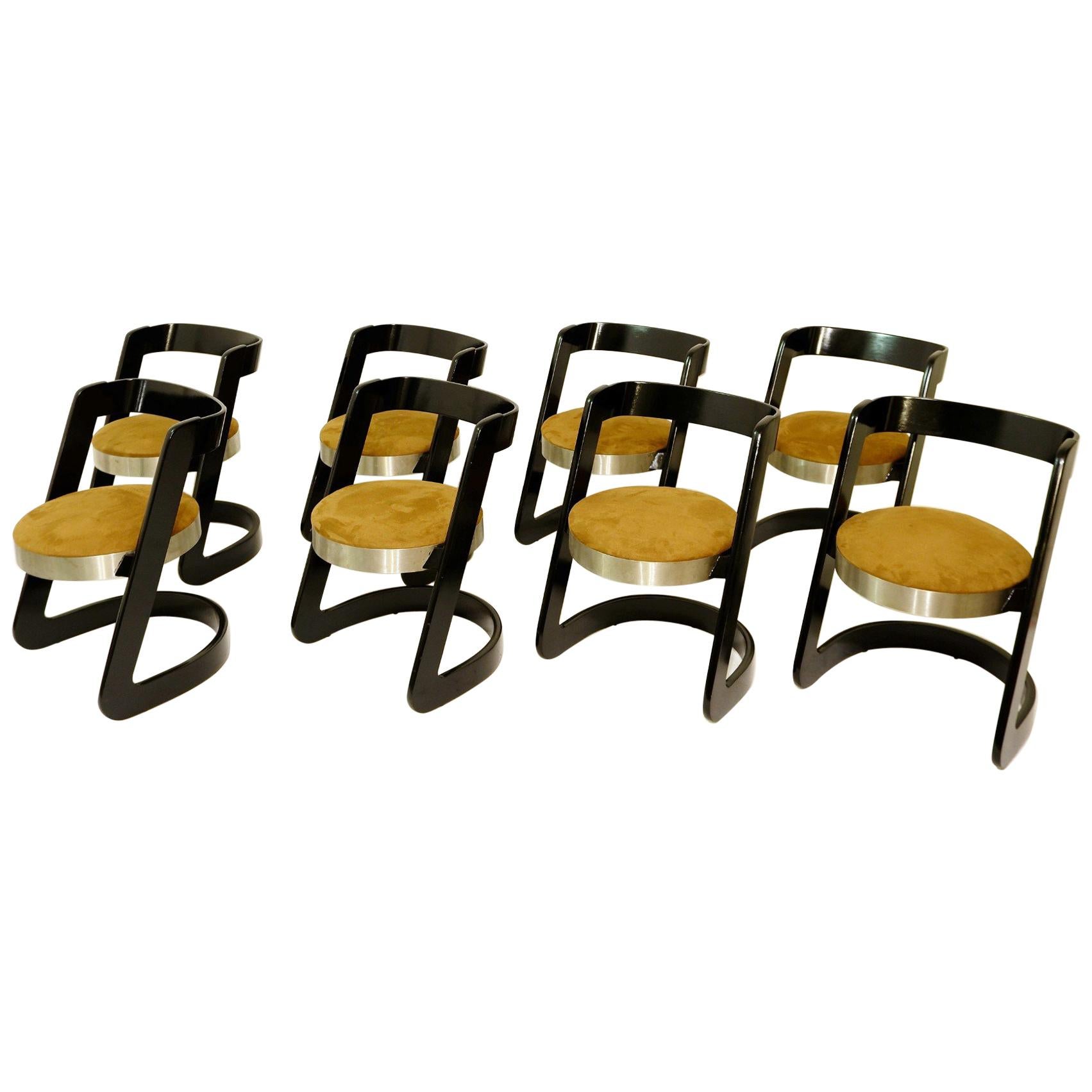 Set of 8 Dining Chairs by Willy Rizzo for Mario Sabot, Italy, circa 1960