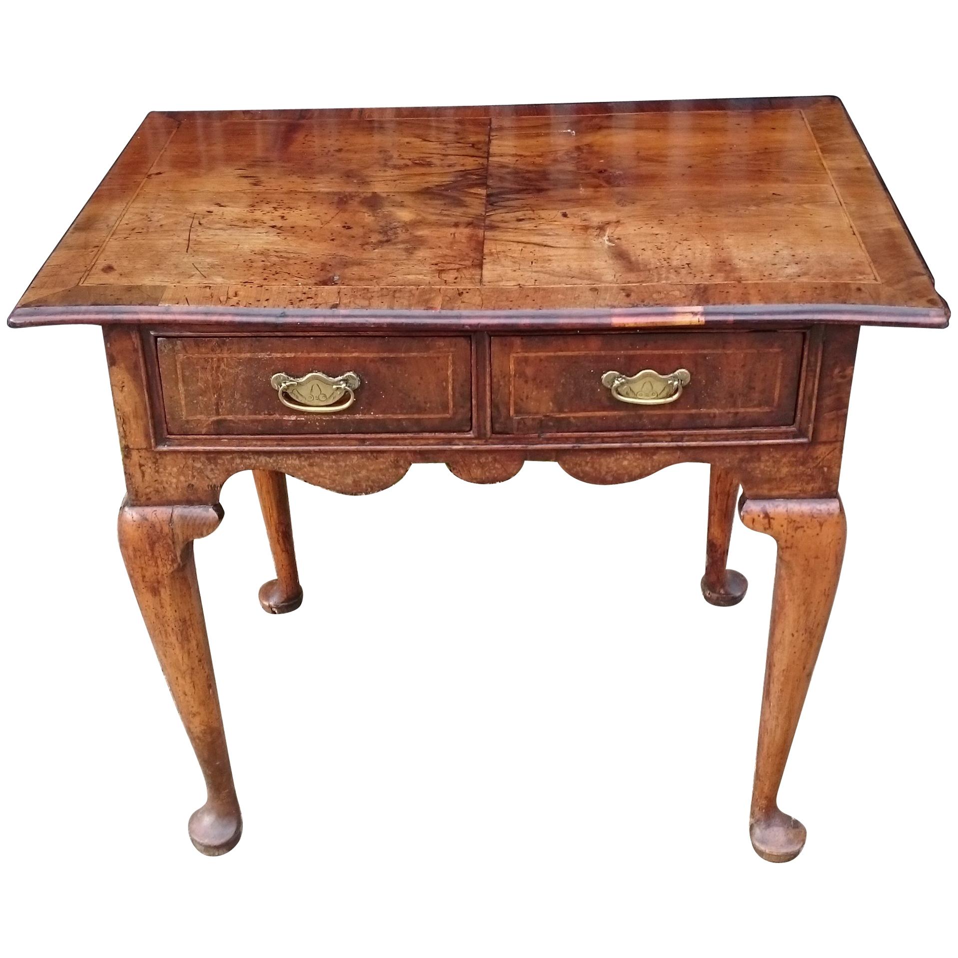Early 18th Century George I Period Walnut Low Boy Side Table For Sale