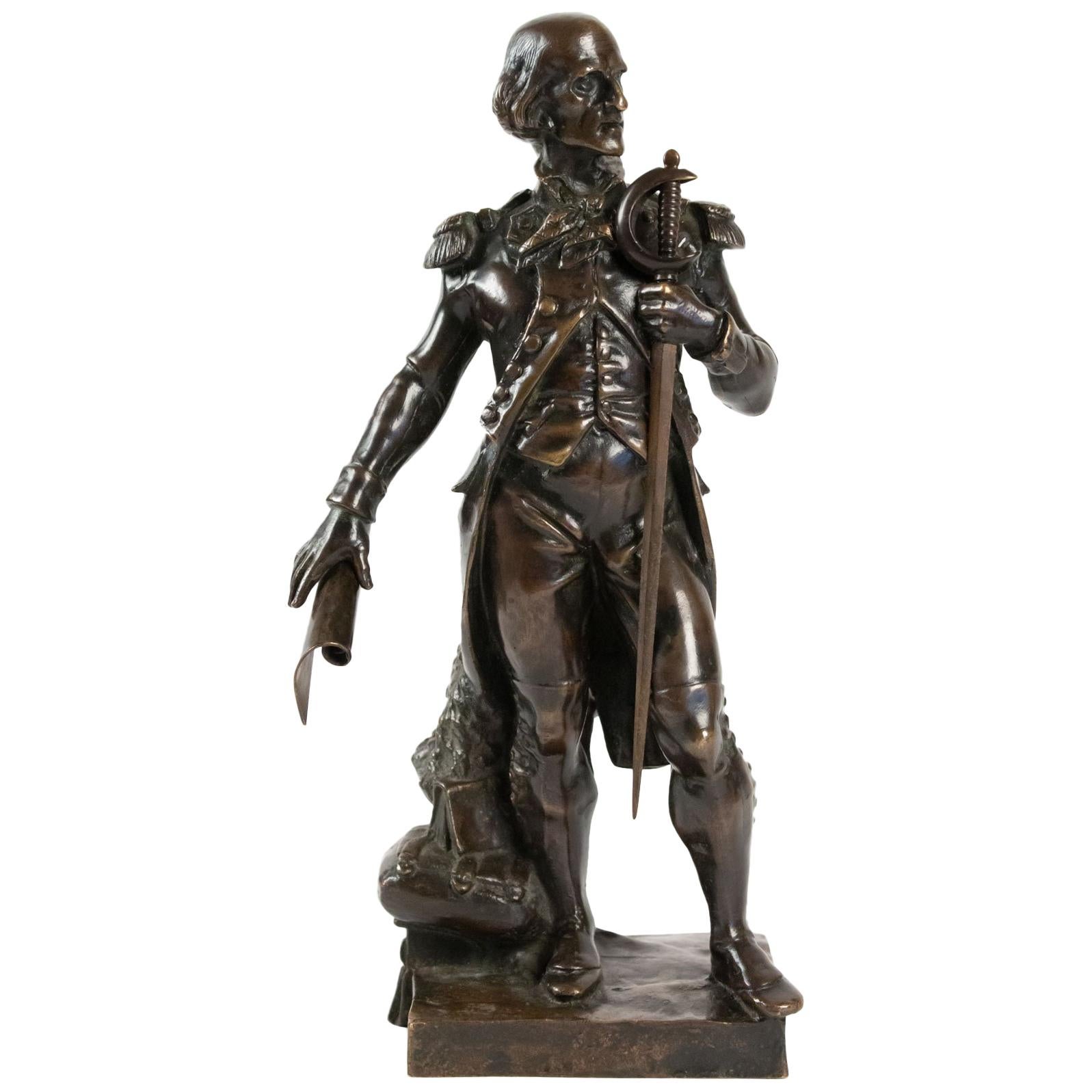 Bronze Sculpture Representing A Military Leader, 19th Century, Antiquity