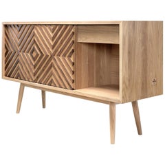 Very Elegant Walnut and Oak Sideboard Credenza