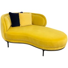 Chaise longue Wittmann Vuelta de Jaime Hayon:: en velours jaune Raf Simmons