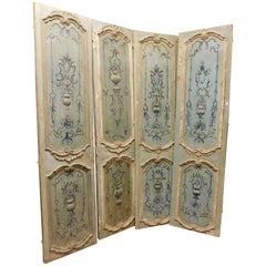 Pareja de Antigüedades del Siglo XVIII Puertas Dobles de Madera Lacadas Azul Claro '4 Puertas'