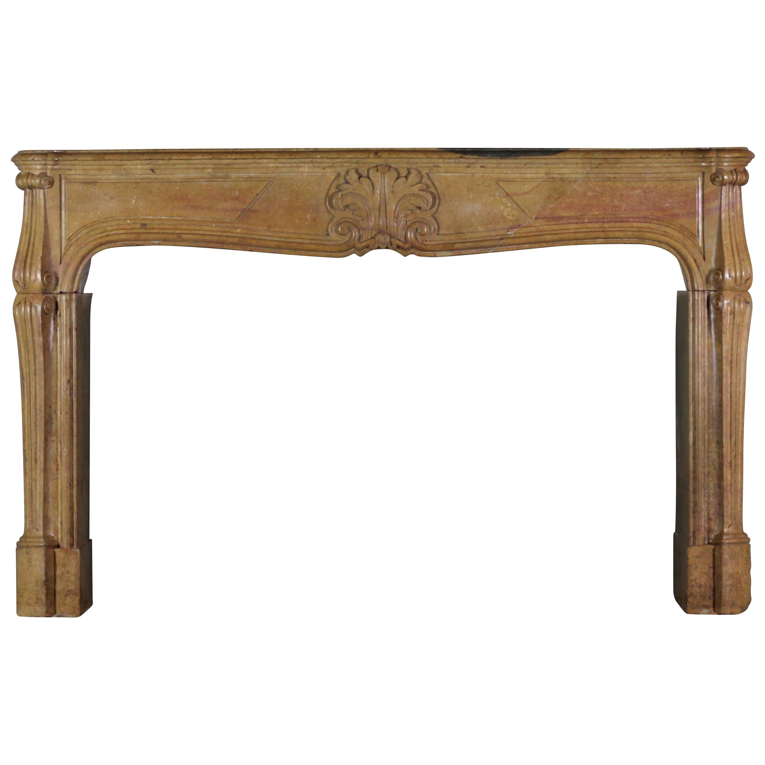 18th Century Strong Regency French Antique Limestone Fireplace Surround For Sale