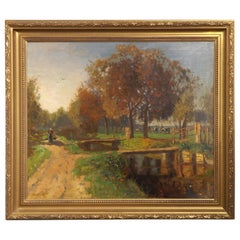 Flemish Landscape Oil Painting by Dutch Artist Evert Moll