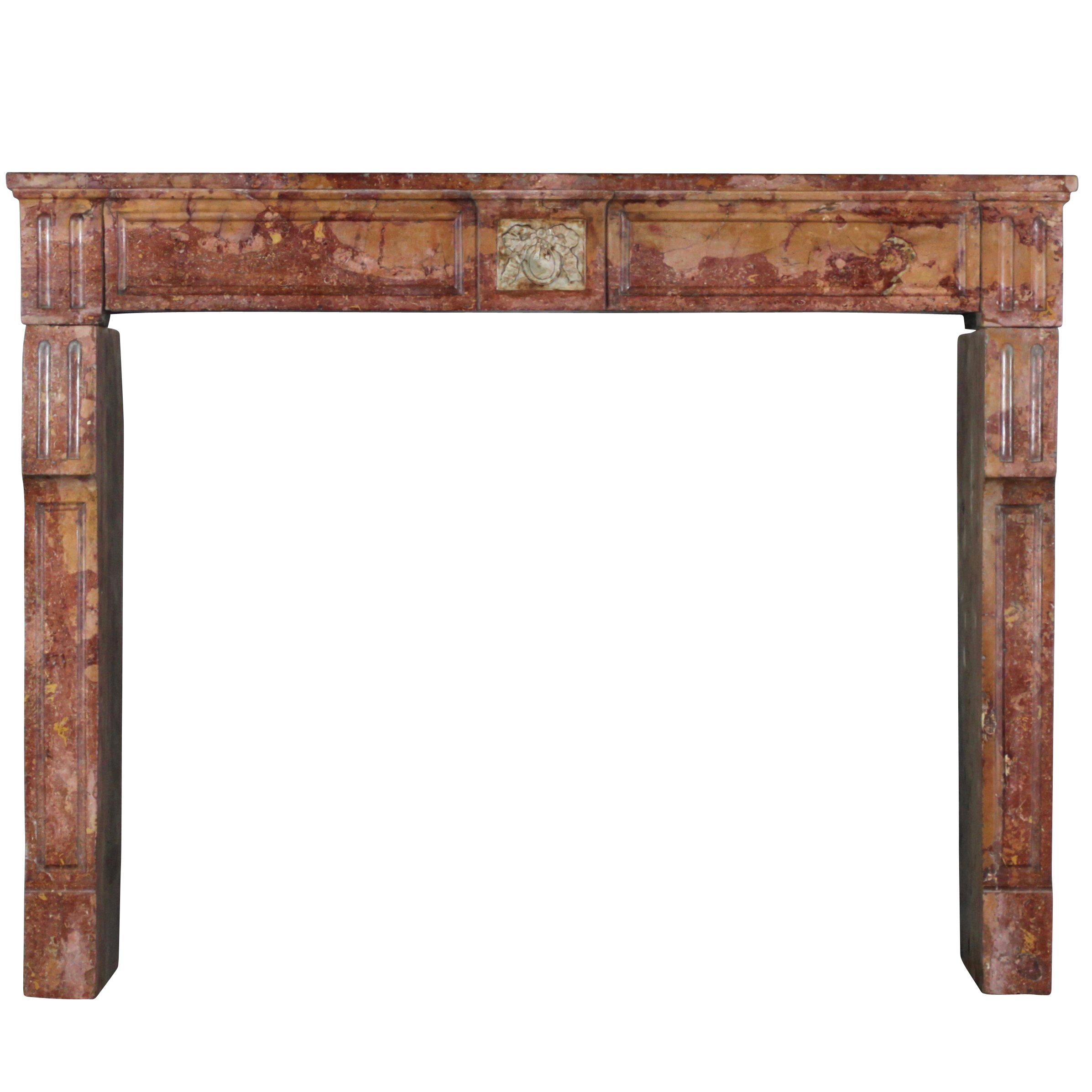 18th Century Fine French Antique Fireplace Surround in Marble and Stone For Sale