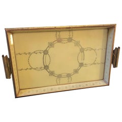 Mid-Century Modern Copper and Brass Italian Serving Tray, circa 1950