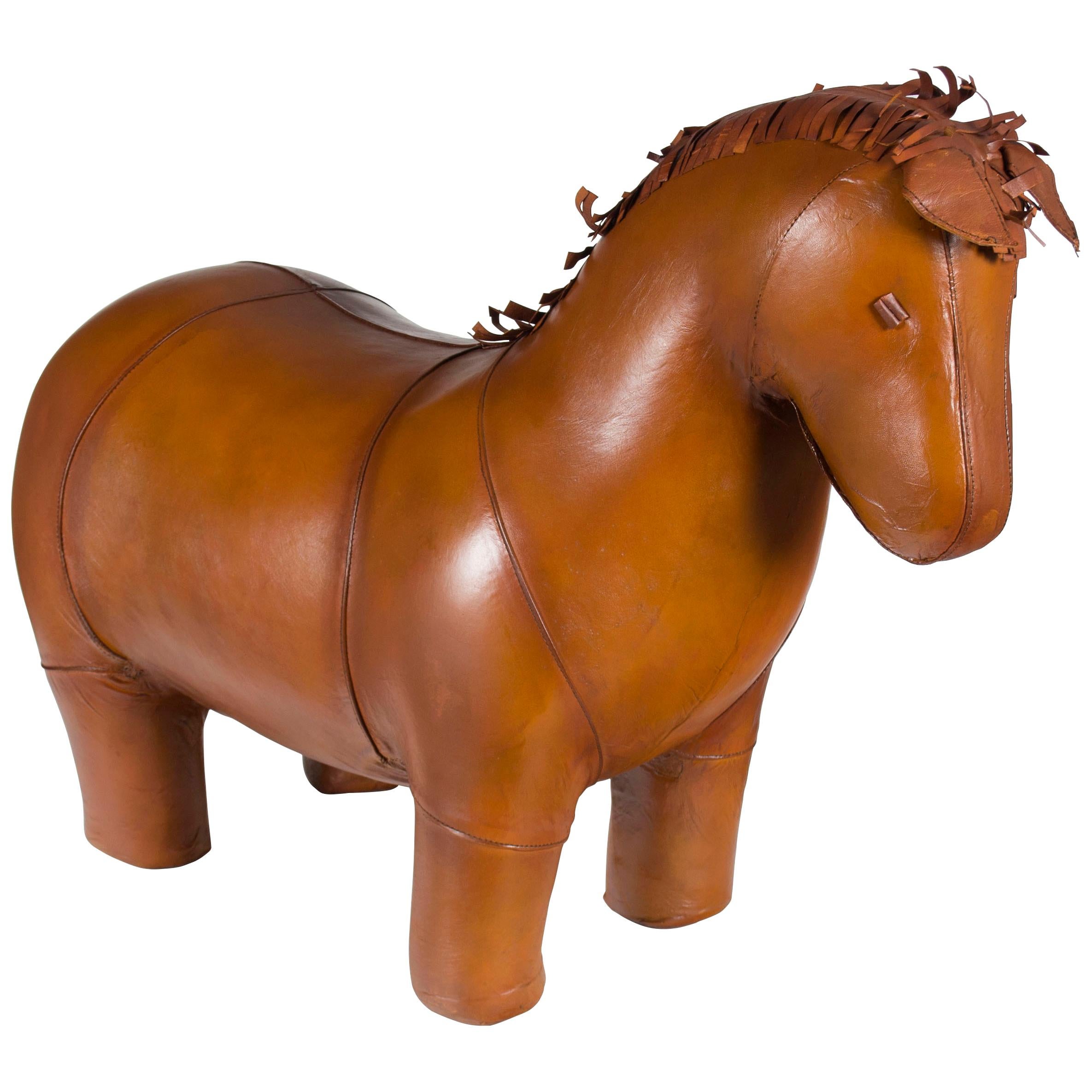 Real Leather Horse Pony Animal Footstool Ottoman For Sale