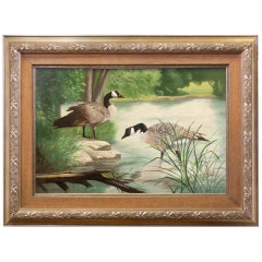 "Wading" Pittura ad olio originale di Peter Darro