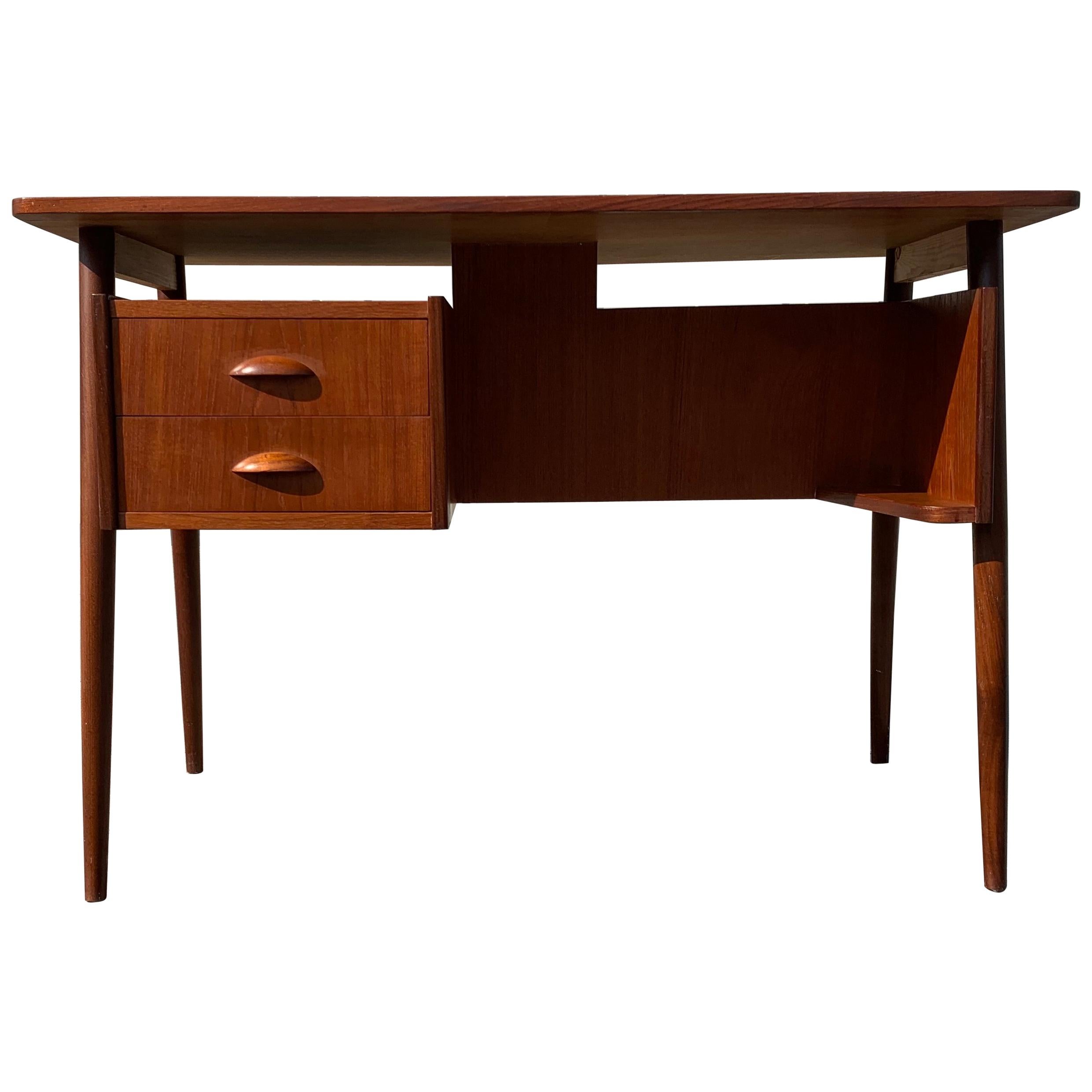 Teak Desk in the Style of Gunnar Nielsen Tibergaard, 1960s
