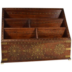 Letter Rack with Moorish Inlaid Brass Designs