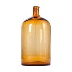 French 20th Century Amber Glass Apothecary Jar