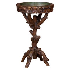 Antique Hand Carved Black Forest Plant Stand