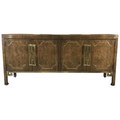 Mastercraft Burl and Brass Sideboard Buffet (SATURDAY SALE)