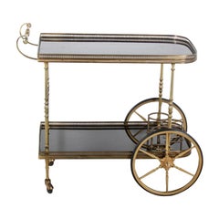 Mid-Century Modern Maison Bagues or Jansen Tea or Bar Cart from France. C.1970