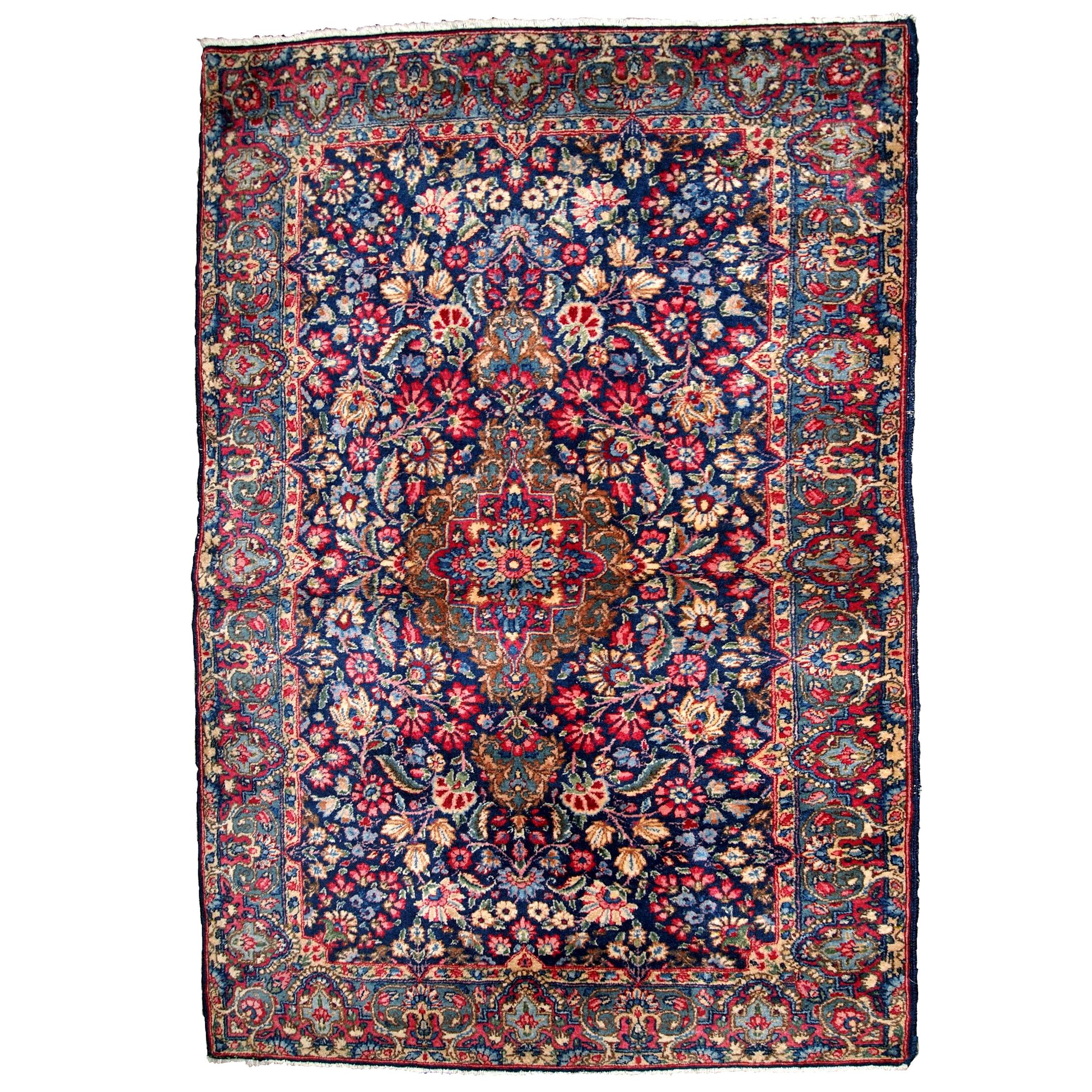 Handgefertigter antiker Teppich im Kerman-Stil, 1920er Jahre, 1B739 im Angebot