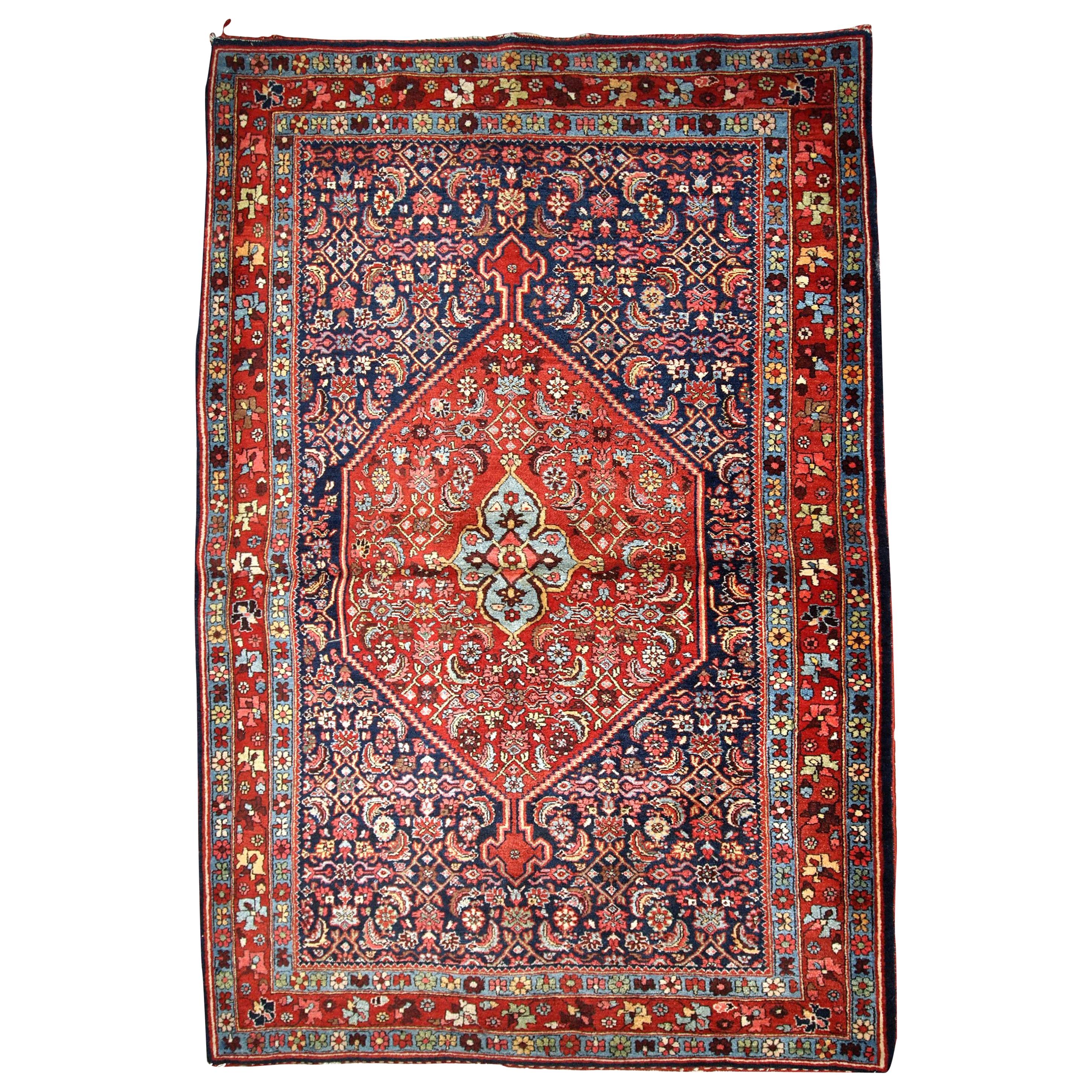 Tapis Bidjar ancien fait à la main, années 1900, 1B740