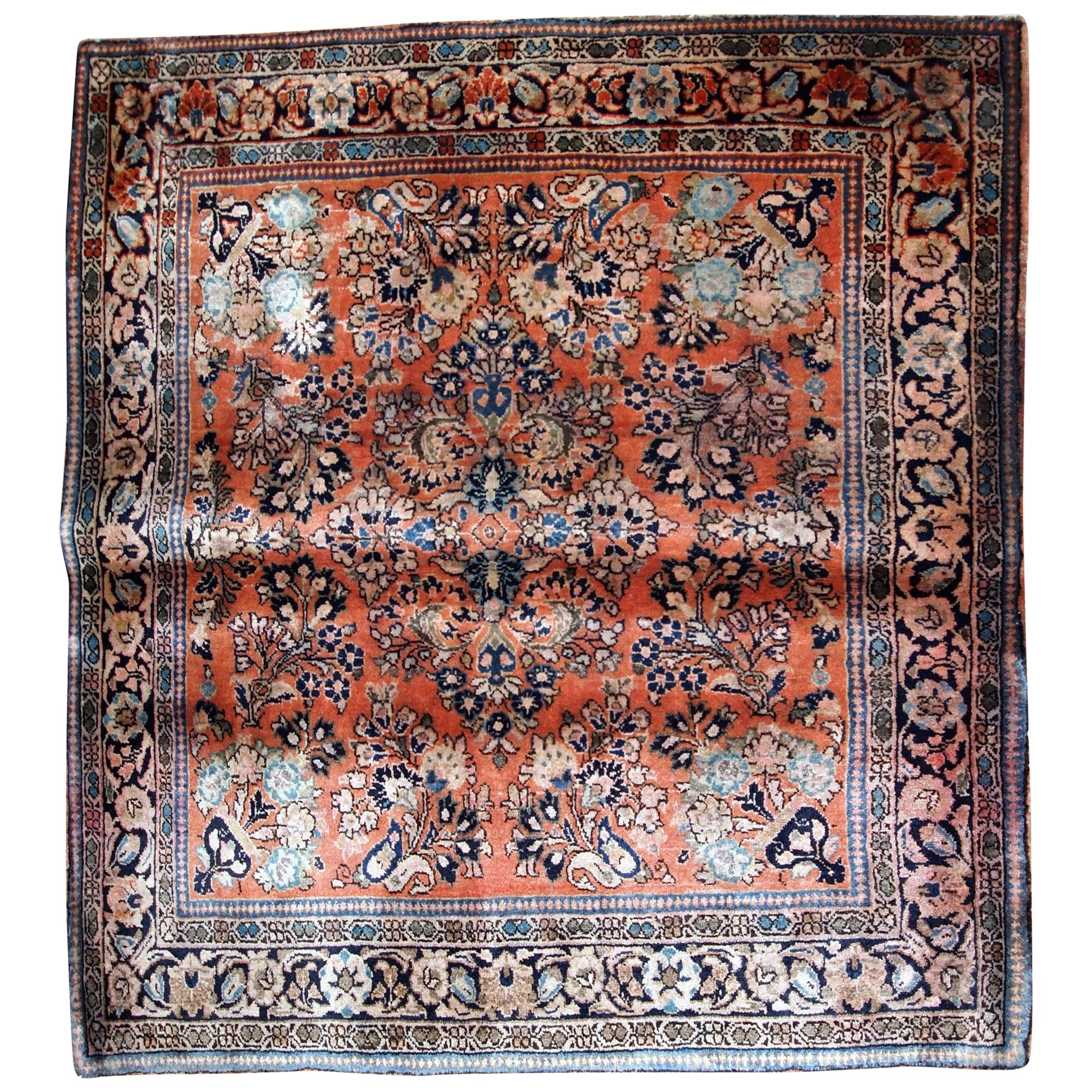 Handgefertigter antiker Teppich im Sarouk-Stil, 1920er Jahre, 1B744 im Angebot