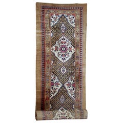 Tapis de couloir en poils de chameau antique fait à la main, années 1880, 1B556