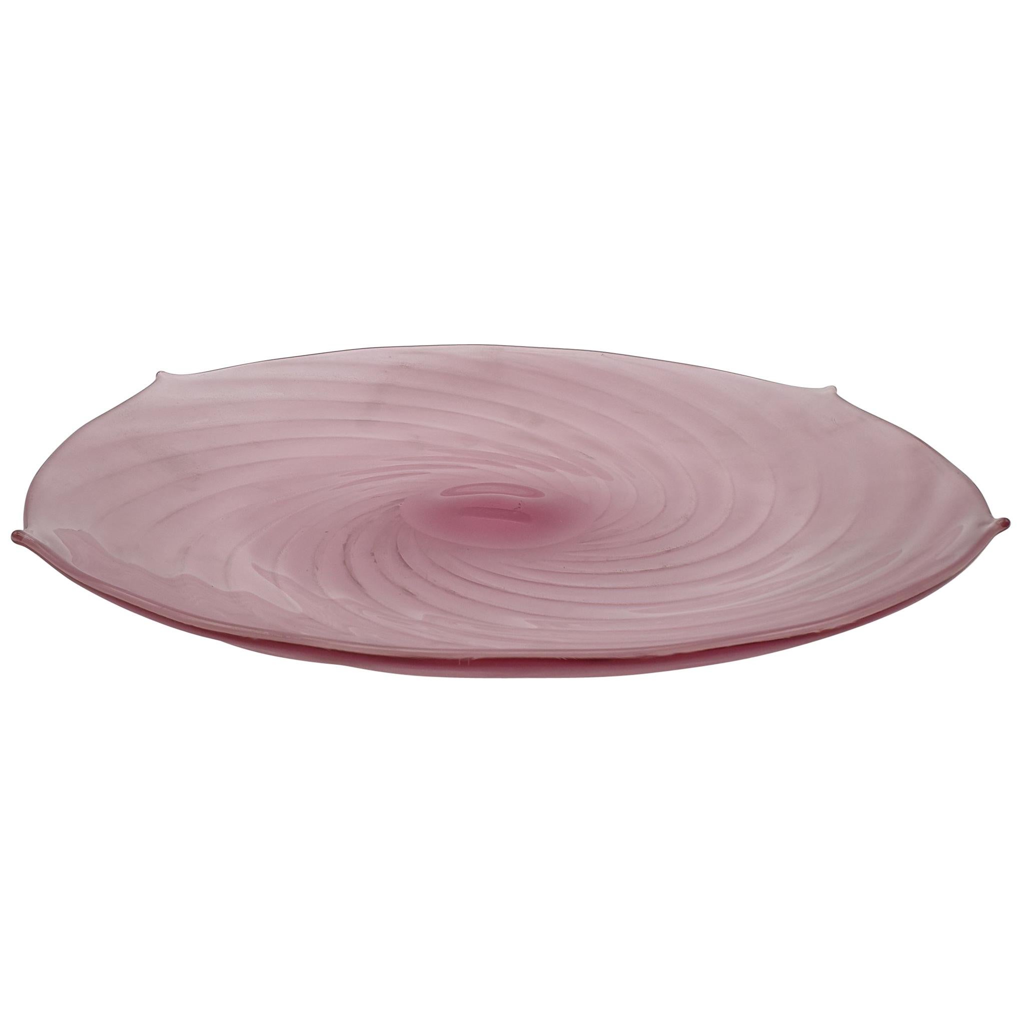 Modern Murano Glass Centerpiece in Ruby "Scavo" by Cenedese, 1980s For Sale