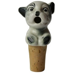 Figural Porcelain Bottle Stopper with Bonzo the Caricature Dog
