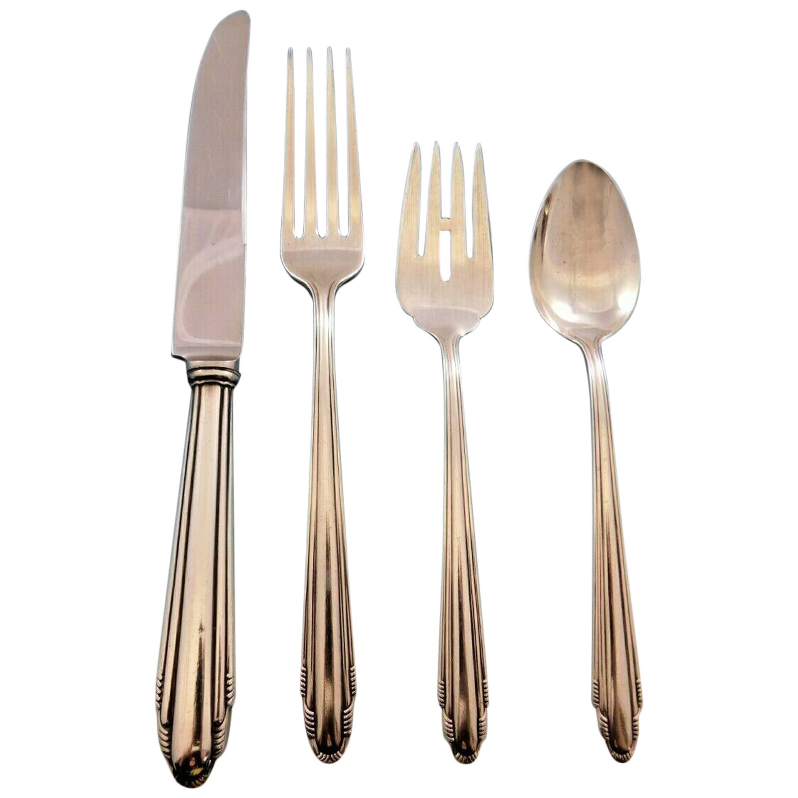 Contemporary, D&H Sterling Silver Flatware Set for 8 Service 41 Pieces