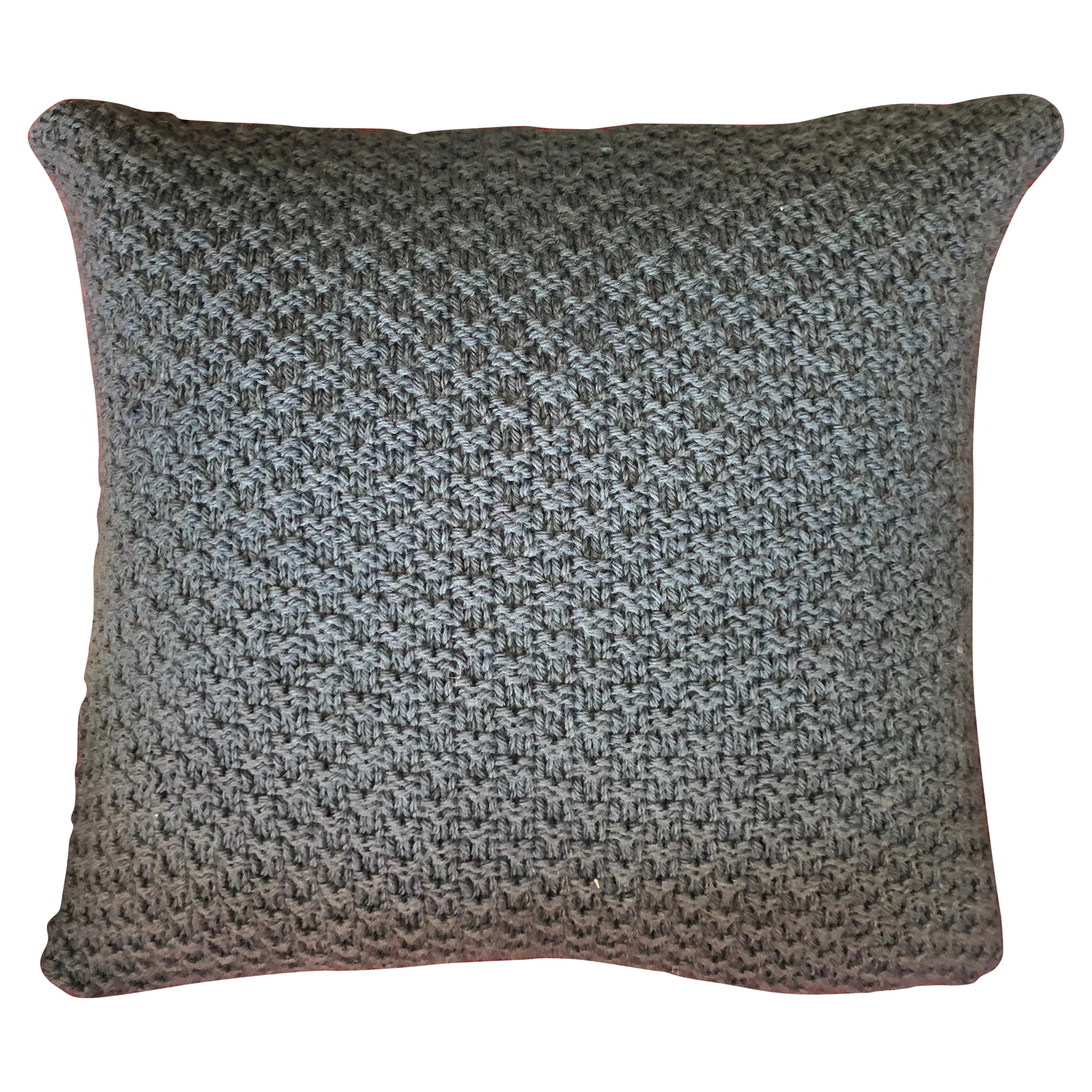 "Ostia" Handmade Wool Blue Pillow