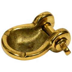 Heavy Midcentury Brass Ashtray in the Shape of a Ship's Shackle
