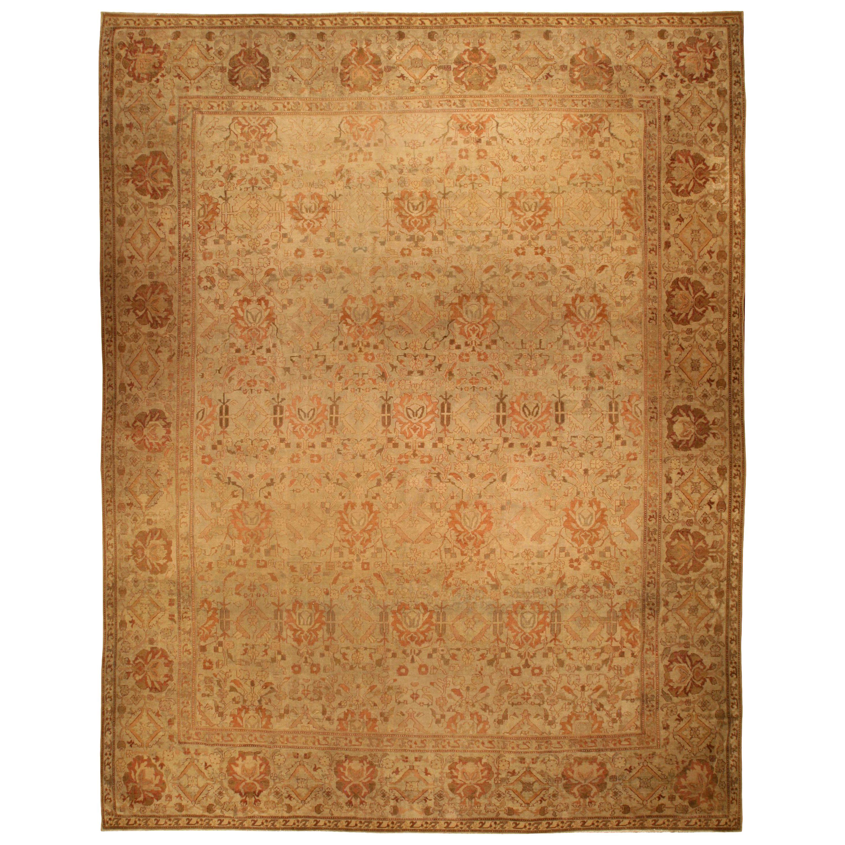 19th Century Indian Amritsar Handmade Wool Rug For Sale