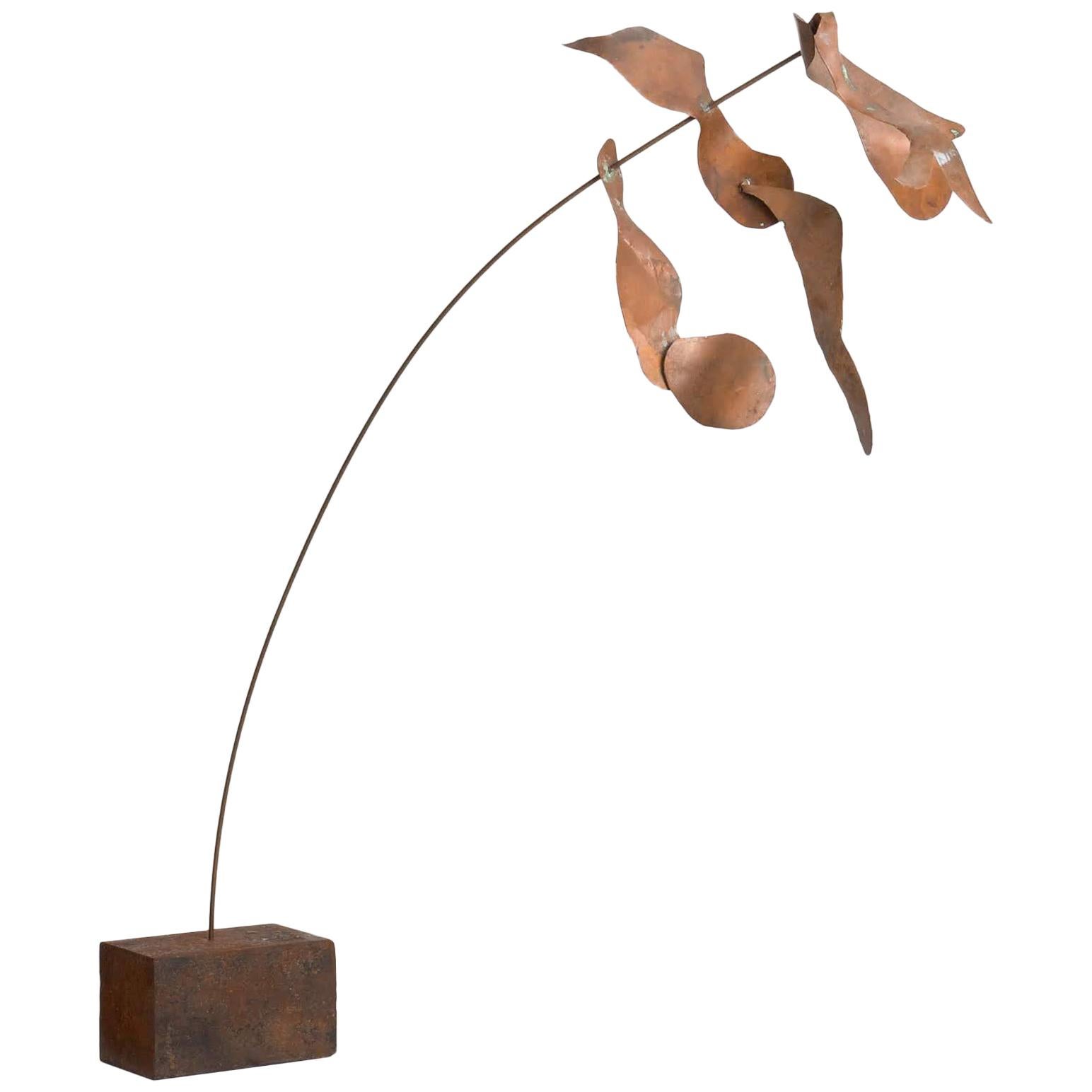 Studio Craft Copper and Steel Kinetic Sculpture For Sale