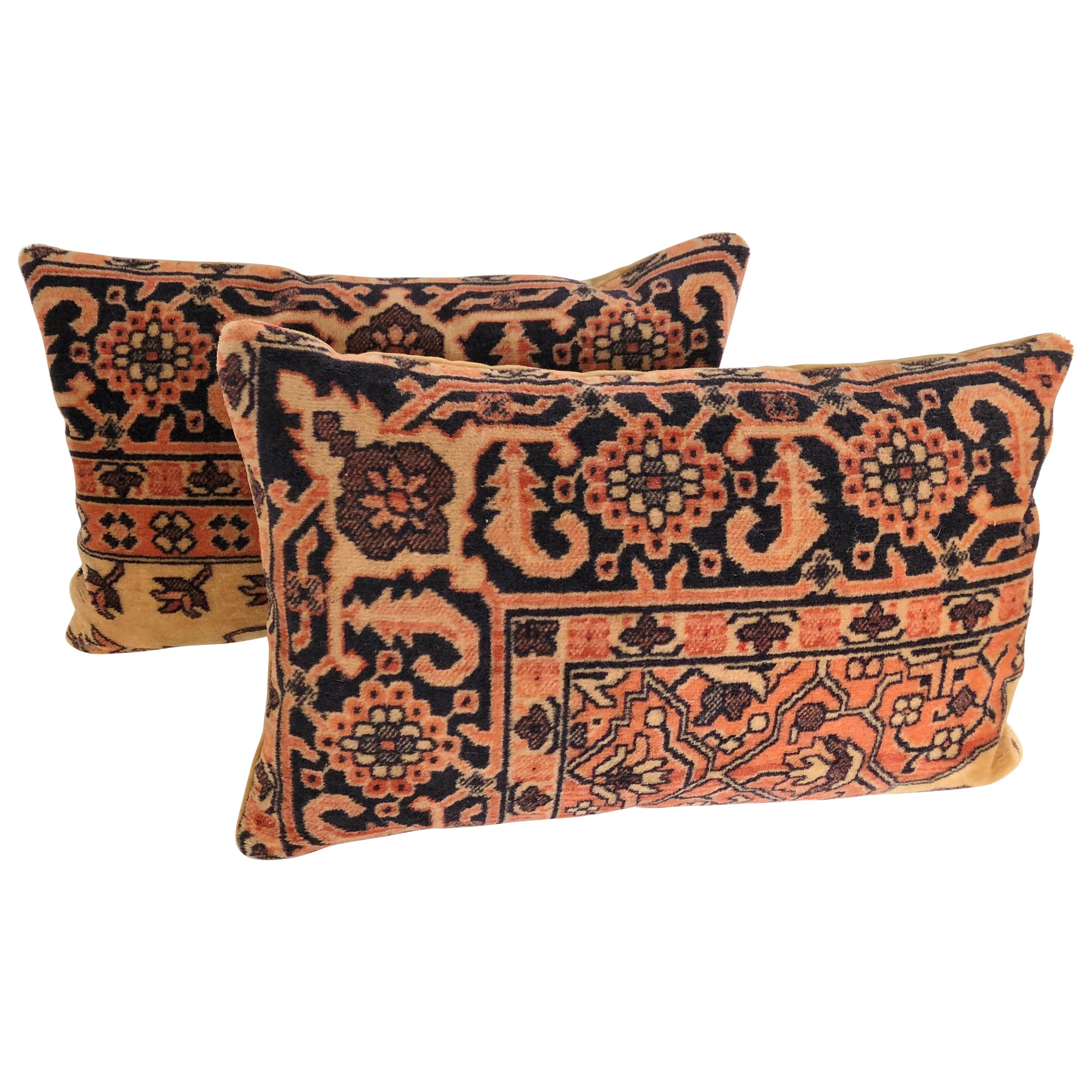 Custom Pillows by Maison Suzanne Cut From an Antique Mohair Textile, Netherlands For Sale
