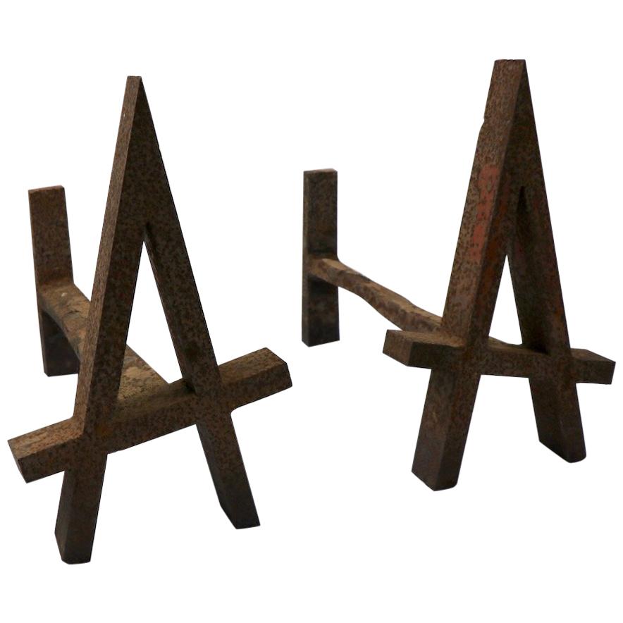 Rustic A Andirons For Sale