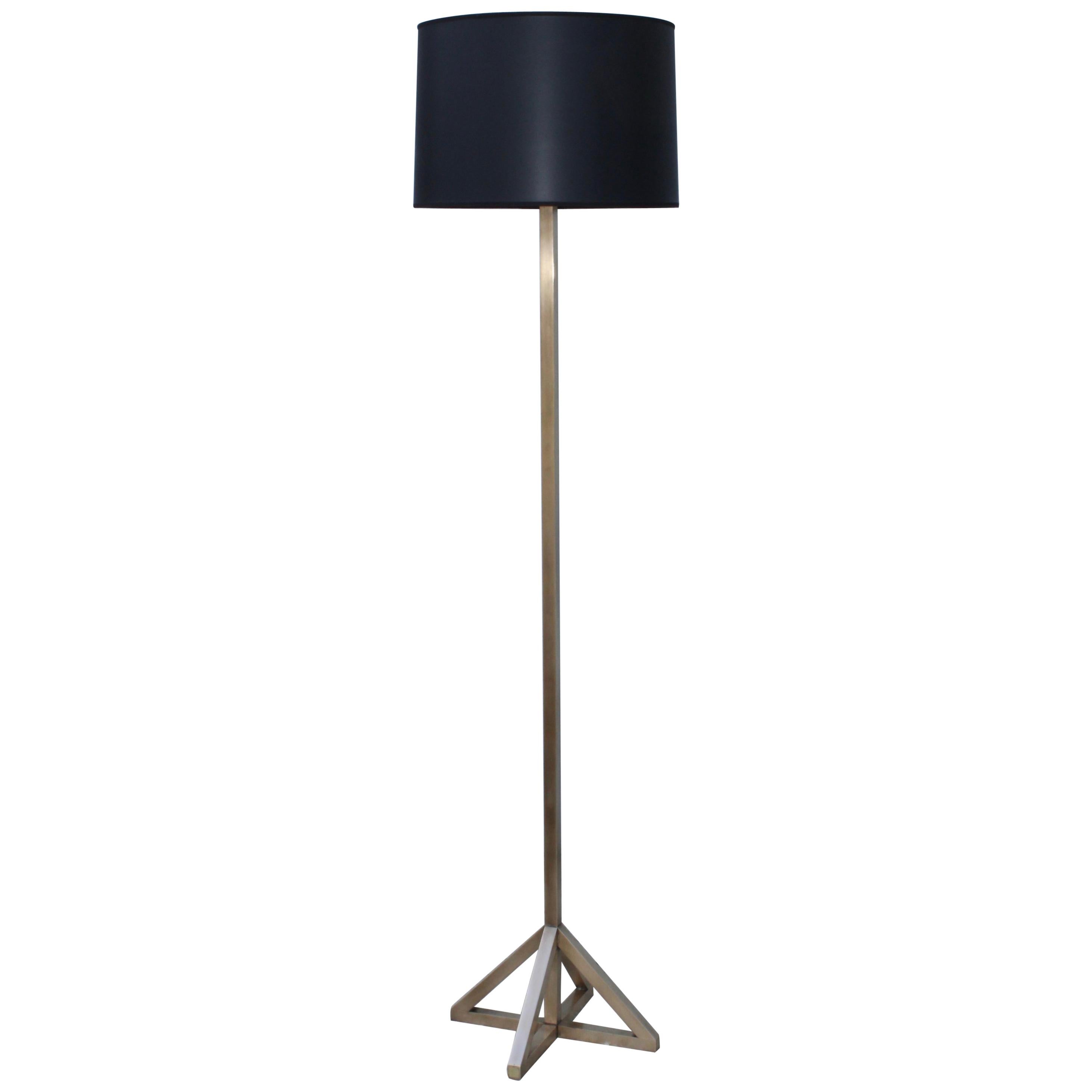 1970s Modern Brass Floor Lamp