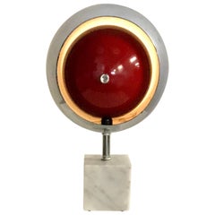 Vintage Space Age, Modernist Chrome and Marble "Eyeball" after Arredoluce