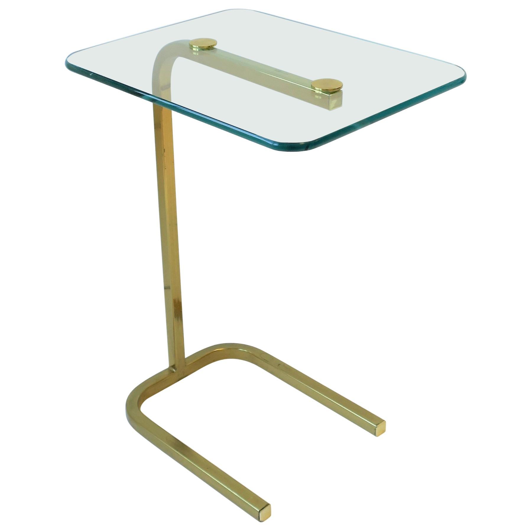 Brass and Glass Side or Drinks Table