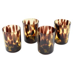 Empoli for Christian Dior Collection Tortoiseshell Glass Barware Set, 4 Pieces