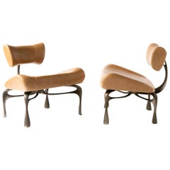 Victory Lounge Chair, Leather & Patinated Cast Aluminum, Jordan Mozer, USA, 2012