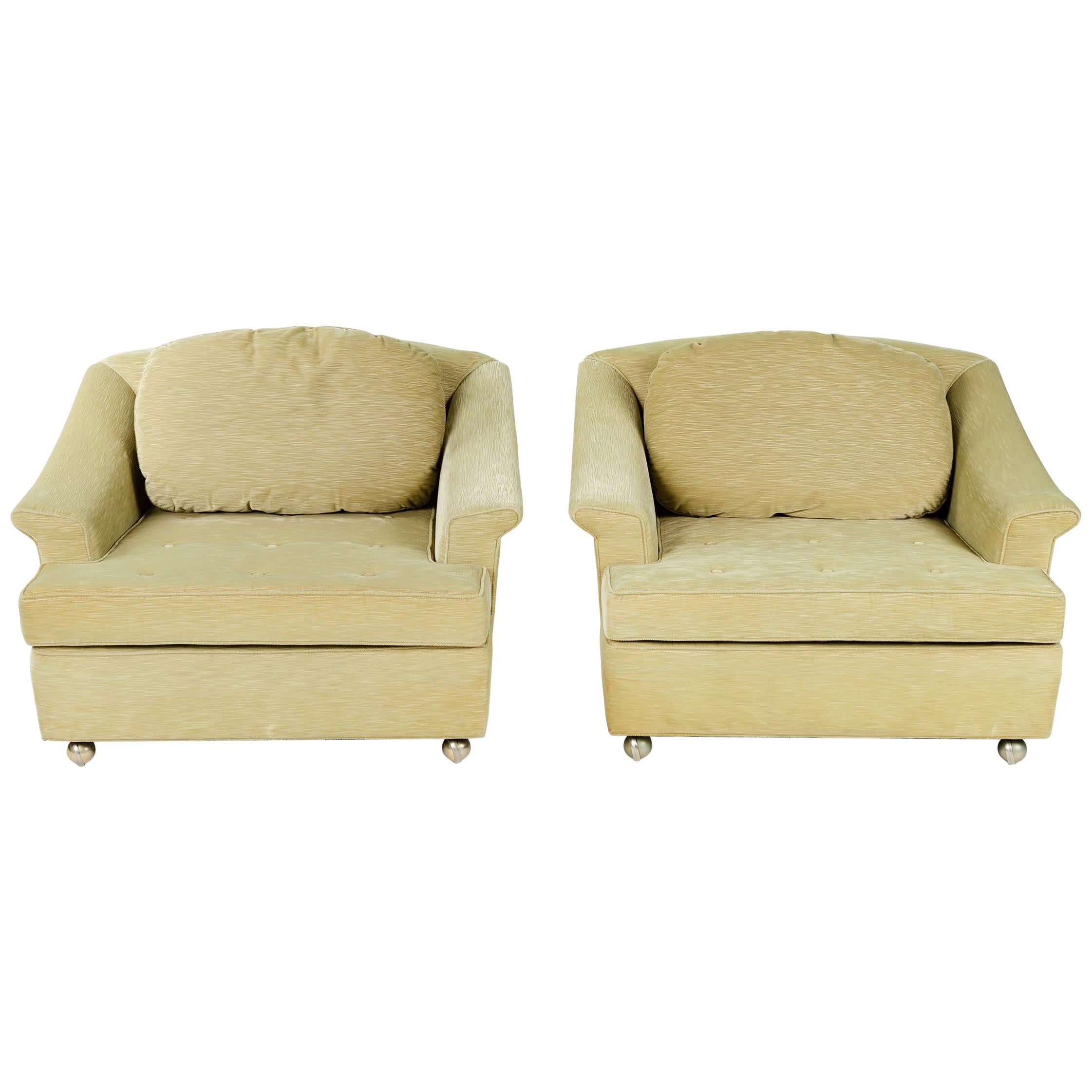 Pair of Pillow Back Lounge Chairs by Edward Wormley