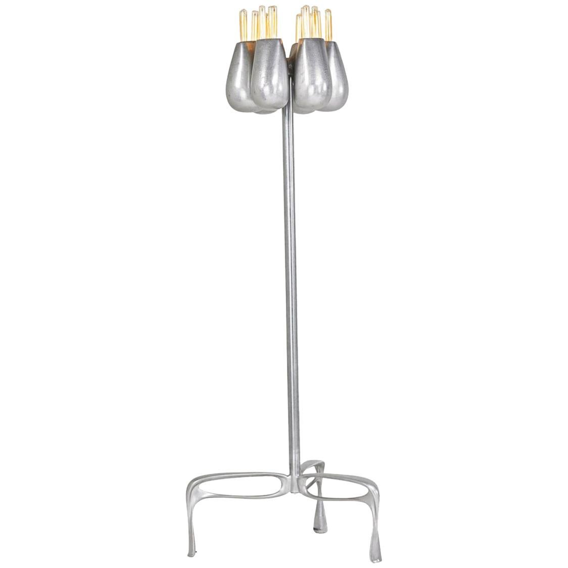 Truffula Floor Lamp, Cast and Burnished Aluminum, Small, Jordan Mozer, USA, 2012 For Sale