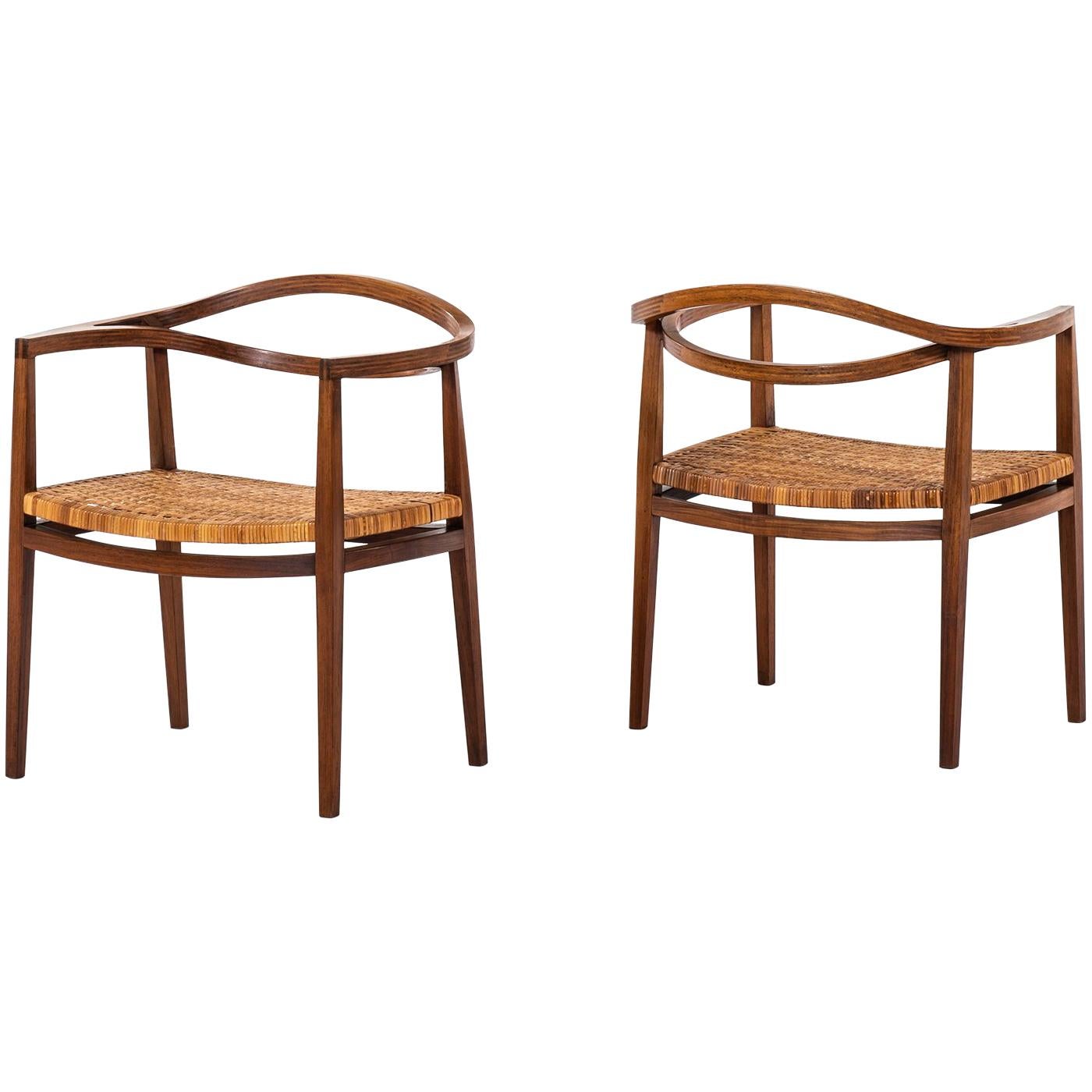 Ole Gjerløv-Knudsen Armchairs by Cabinetmaker C.B Hansen in Denmark