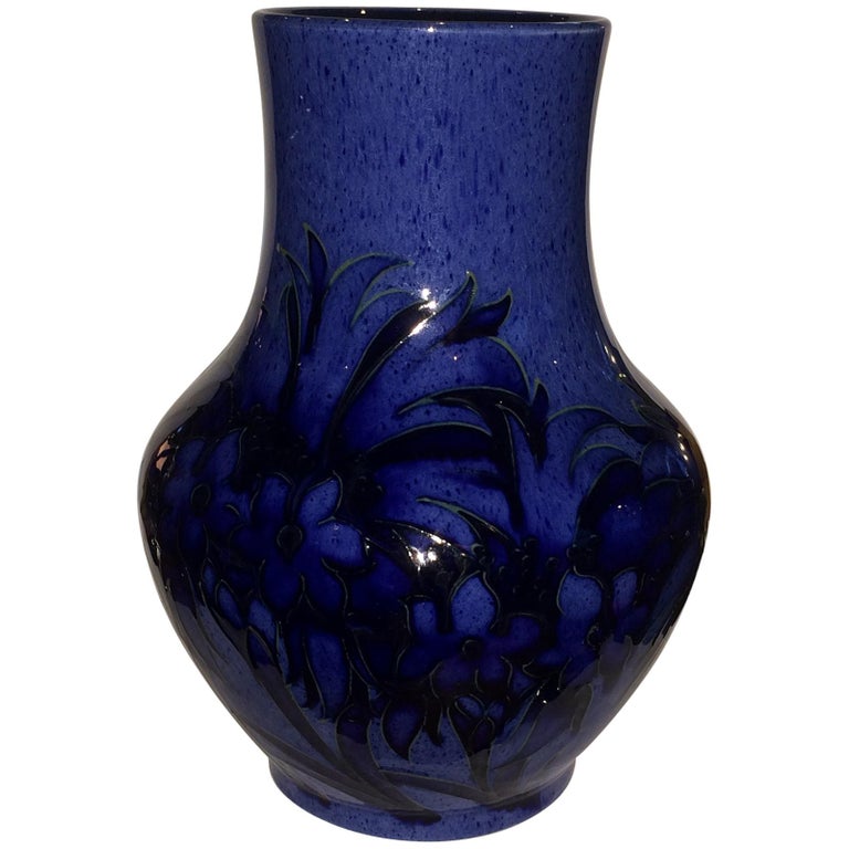 William Moorcroft Cornflower Blue Vase at 1stDibs