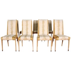 Midcentury Vittorio Dassi Lissone Maple Dining Chairs  set of 8, Italy 1950 .