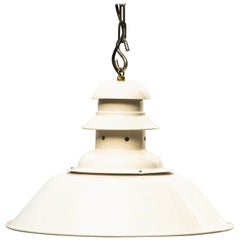 Cream Ceiling Light with Perforated Neck, White Cream, France, circa 1950